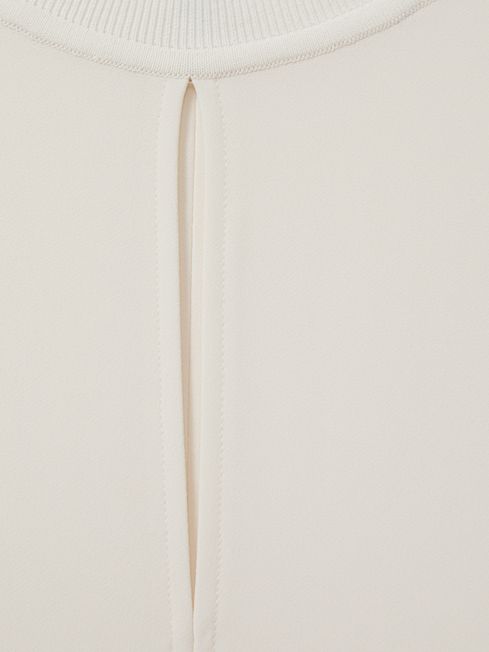 Reiss Ivory Tania Draped Sleeve Top