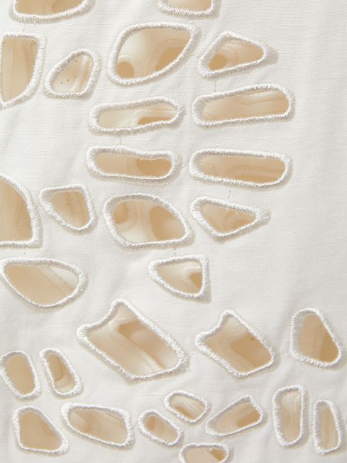 Acler Linen Blend Cut-Out Midi Dress