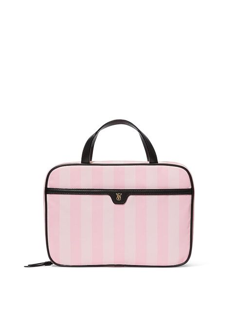 Victoria's Secret Iconic Stripe Pink Jetsetter Hanging Makeup Bag