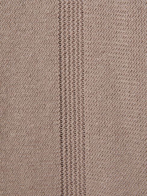 Paige Cotton-Linen Knitted Shirt in Mocha