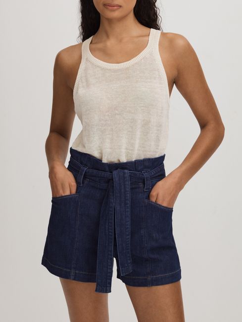 Paige Belted Denim Shorts REISS Rest of Europe
