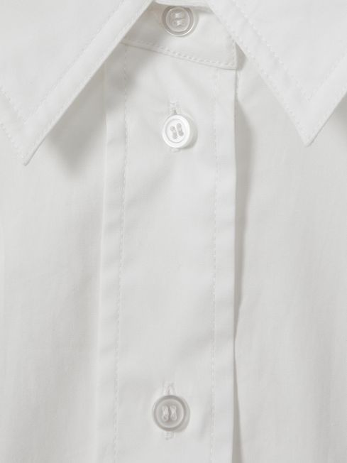 Reiss White Edie Oversized Cotton Button-Through Shirt