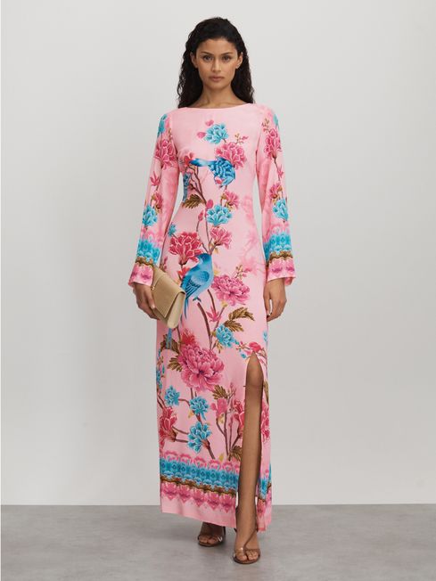 Raishma Silk Long Sleeve Maxi Dress