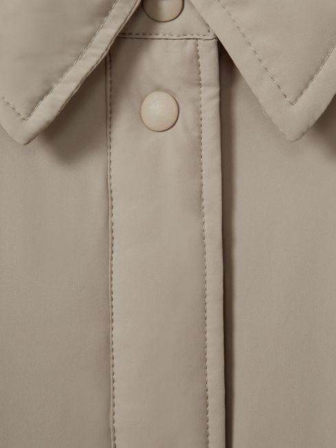 Scandinavian Edition Padded Shirt Jacket in Khaki