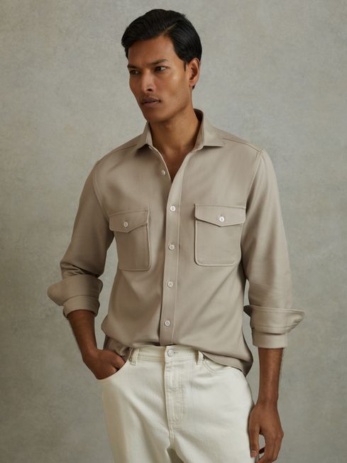 Reiss Arlo Cotton Canvas Overshirt REISS Rest of Europe