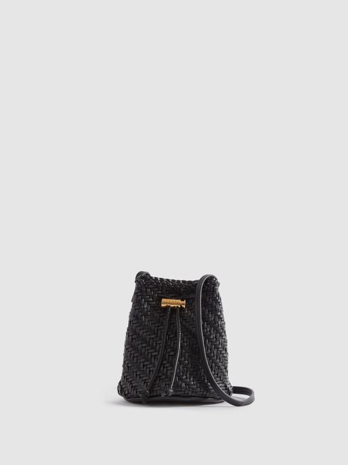 Reiss Berti Woven Leather Bucket Bag REISS Rest of Europe