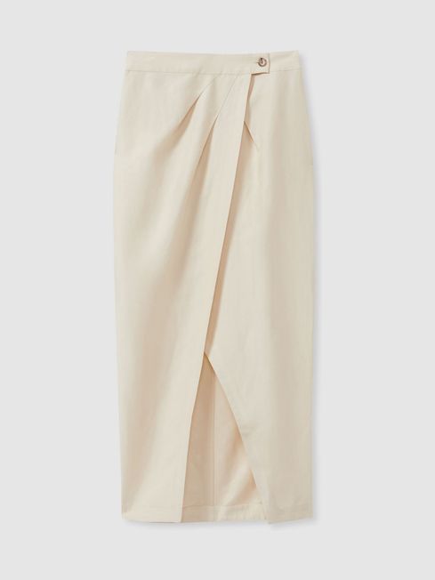 Wrap front midi skirt store