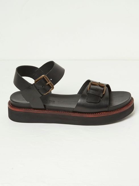 Ambie Black Flatform Buckle Sandals FatFace Ireland