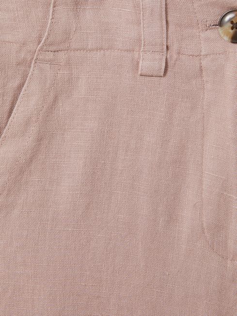 Reiss Pink Dani Junior Linen Loose Fit Trousers