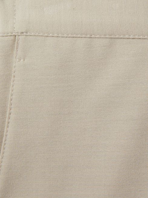 Elasticated Waist Trousers in Stone