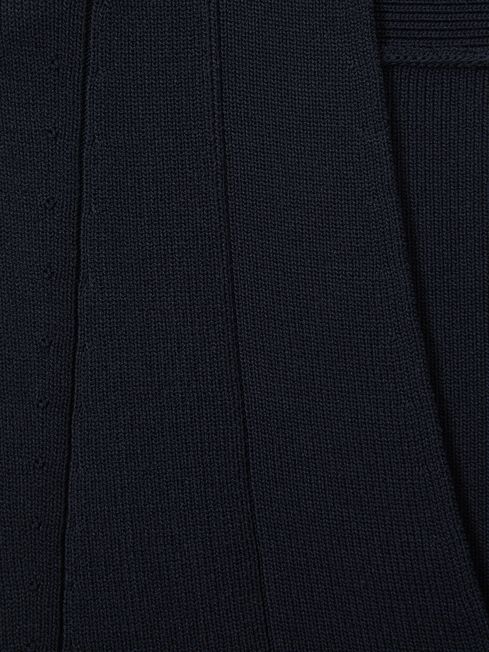Reiss Navy Kimmy Knitted Sleeveless V-Neck Vest