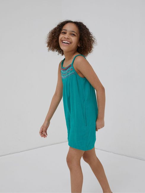 Green Nellie Embroidered Playsuit FatFace Ireland