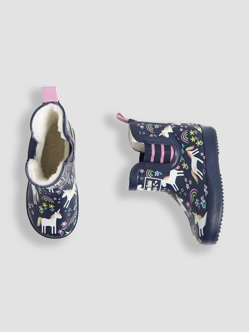 JoJo Maman B b Unicorn Cosy Lined Ankle Wellies
