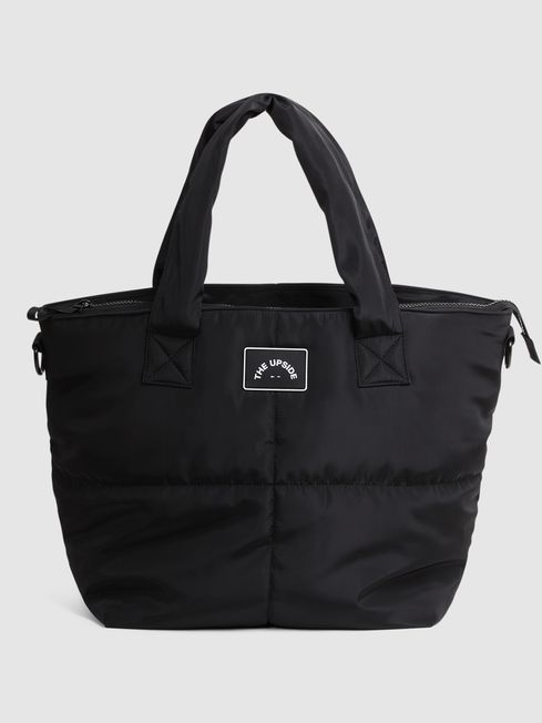 Reiss Black The Upside Quilted Tote Bag