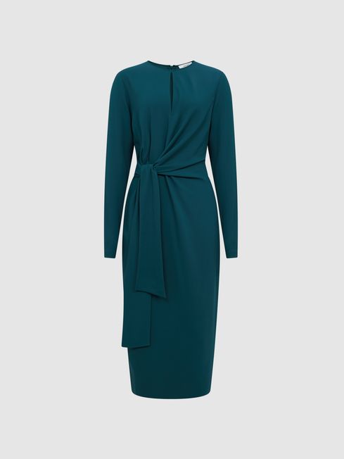 Midi dress tie waist sales