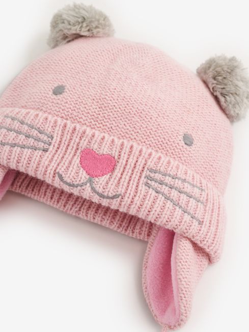 JoJo Maman Bébé Pink Girls' Cat Hat