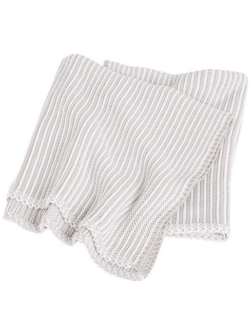 JoJo Maman Bébé Grey Knitted Stripe Blanket