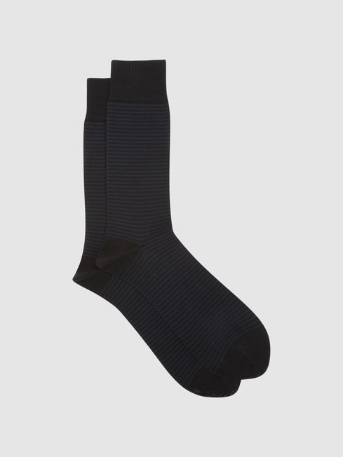 Reiss Black Mario Stripe Striped Socks