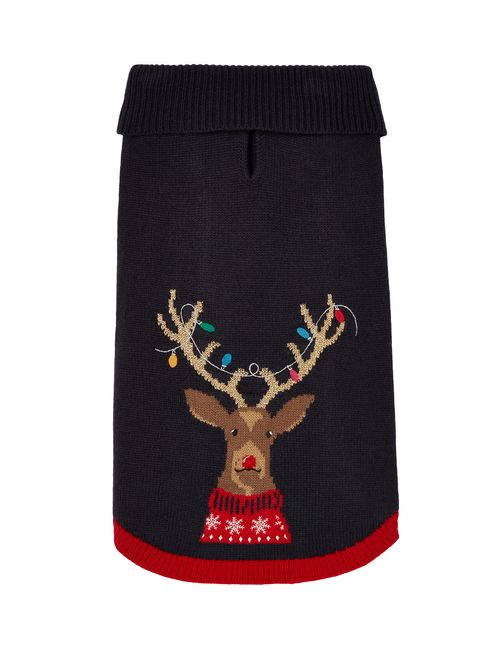 Buy Joules Blue Christmas Yuletide Dog Jumper from the Joules