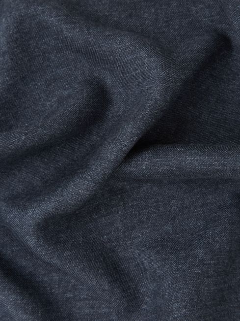 Reiss Indigo Halley Wool-Silk Blend Pocket Square