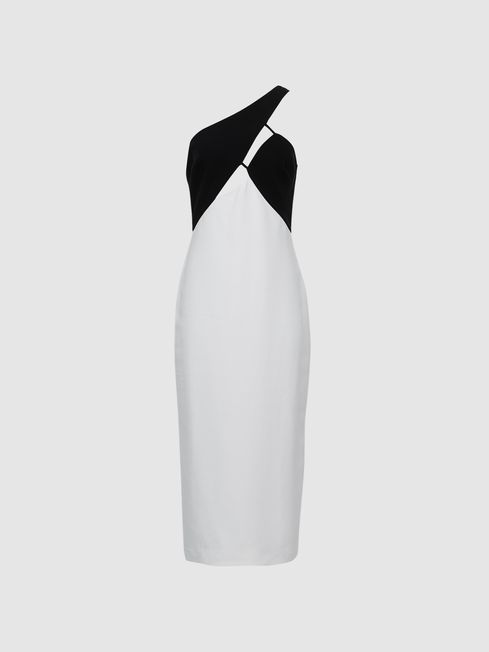 Reiss Elodie One Shoulder Bodycon Midi Dress | REISS USA