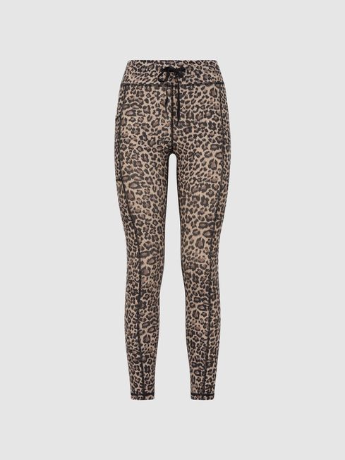 The Upside Animal Print Drawstring Leggings in Animal REISS USA