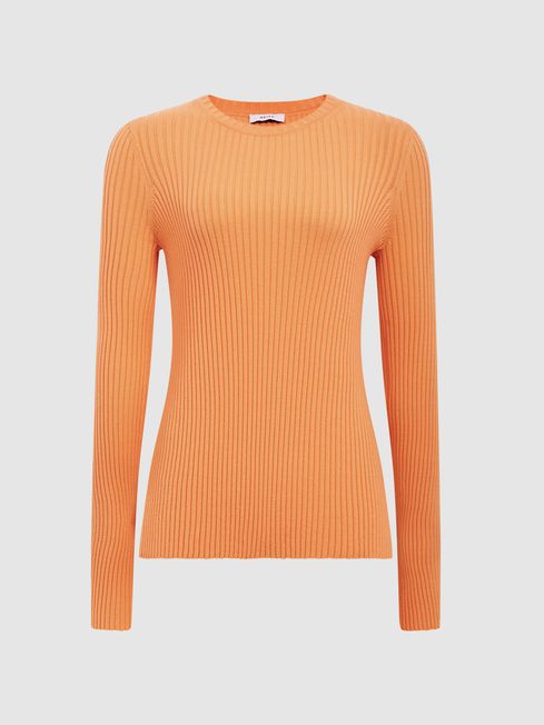 Orange ribbed jumper cheap