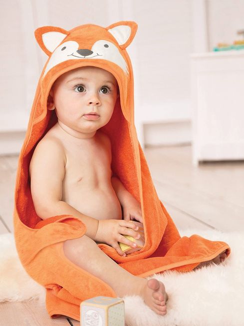 JoJo Maman Bébé Orange Fox Hooded Towel