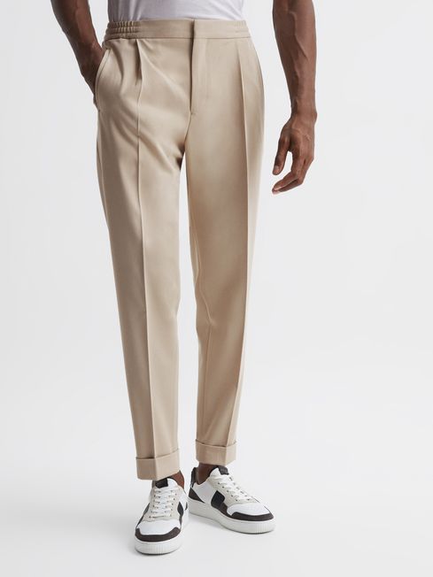 Reiss Stone Shield Cropped Drawstring Trousers