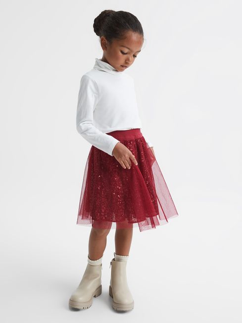 Reiss Short Tulle Sequin Skirt | REISS USA