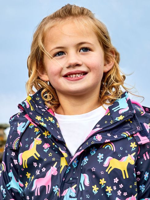 Girls navy waterproof jacket hot sale