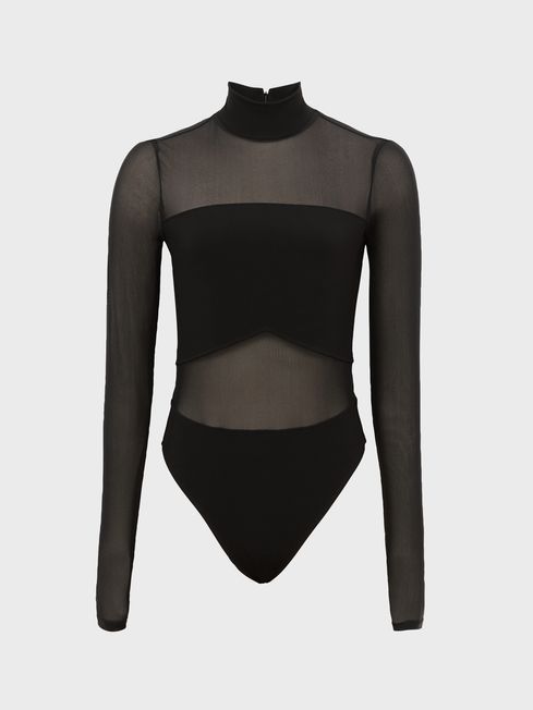 Mesh panel bodysuit on sale