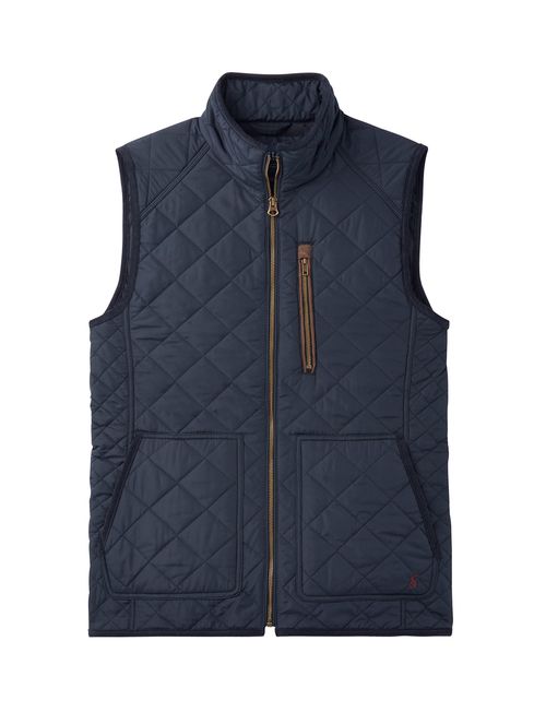 Joules Blue Halesworth Quilted Fleece Lined Gilet