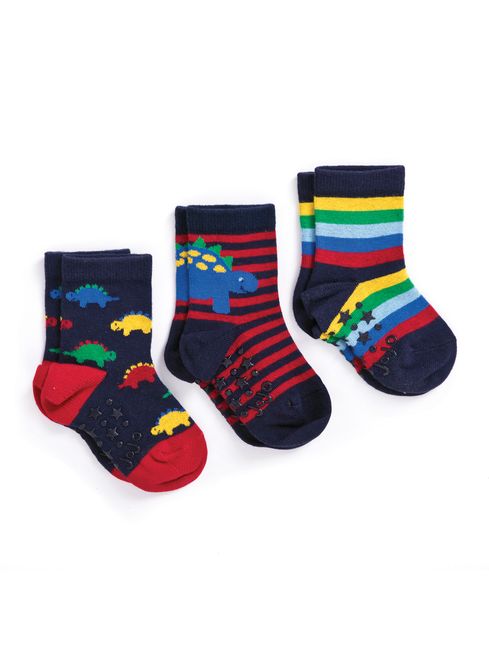 JoJo Maman Bébé Navy 3-Pack Dino Socks