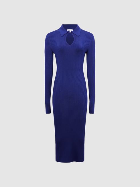 Reiss Ronnie Collared Knitted Bodycon Dress | REISS USA