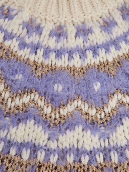 Reiss Purple Blythe Junior Fair Isle Knitted Jumper