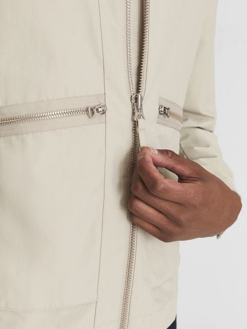 Textured Harrington Jacket in Sage