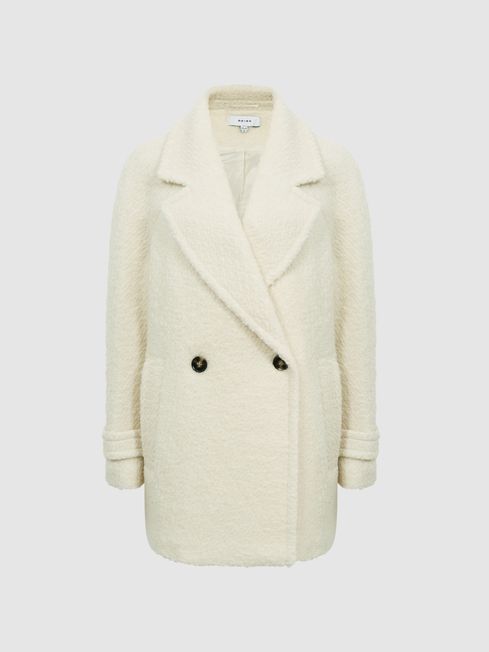 Cream boucle coat store