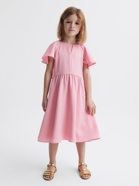 Reiss Pink Maisie Junior Satin Midi Dress