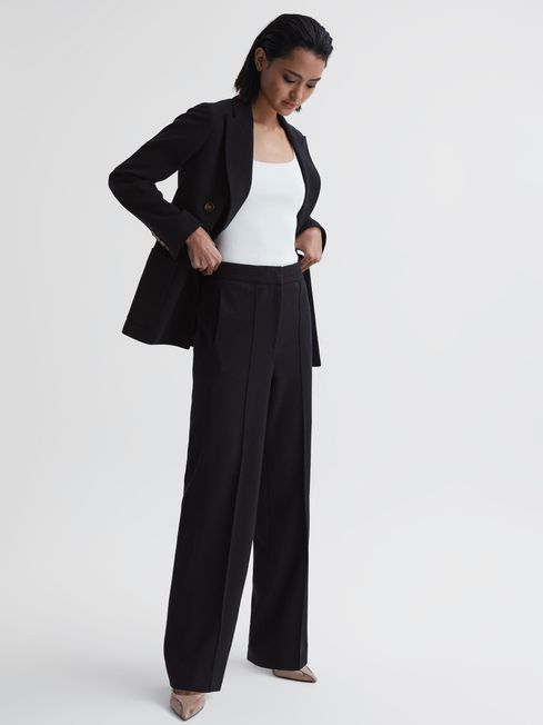 Reiss Iria Wool Blend Wide Leg Suit Trousers | REISS USA