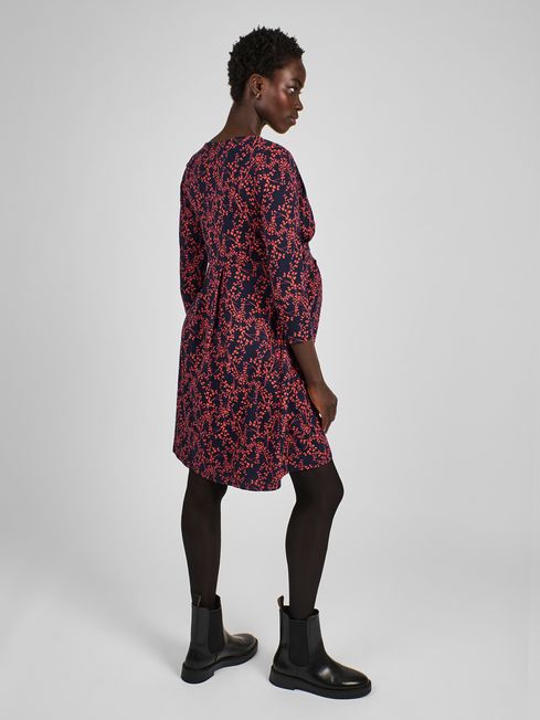 Leaf print on sale maternity dress