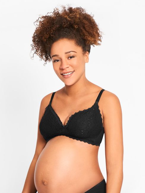 JoJo Maman Bébé Black Maternity & Nursing Lace Bras