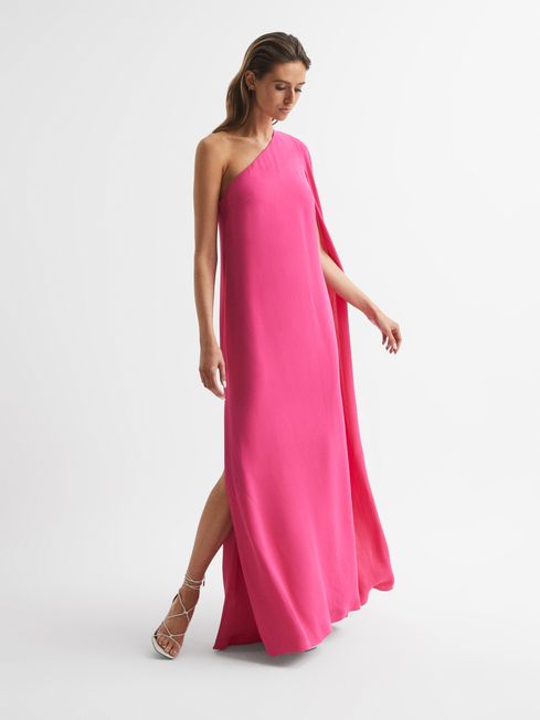 Reiss Nina Cape One Shoulder Maxi Dress | REISS USA