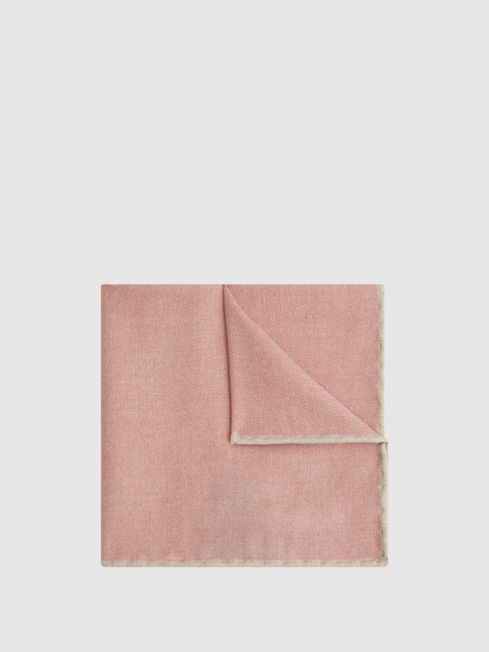 Reiss Rose Melange Halley Wool-Silk Blend Pocket Square
