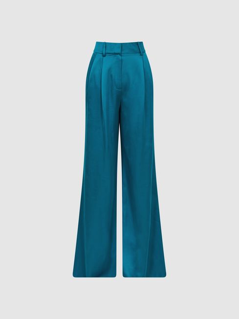 Wide Leg Trousers in Blue