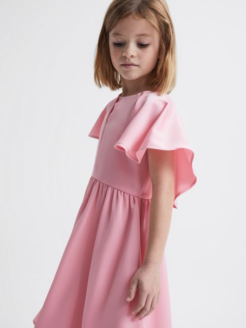 Reiss Pink Maisie Senior Satin Midi Dress