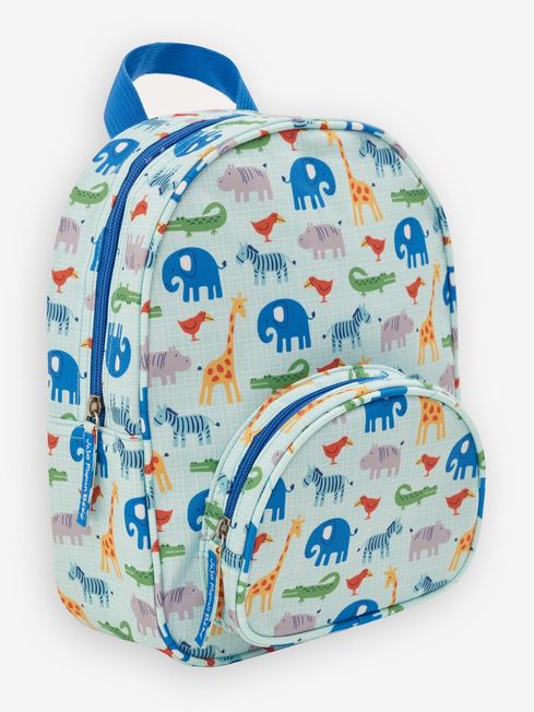 JoJo Maman Bébé Blue Safari Kids Safari Print Backpack