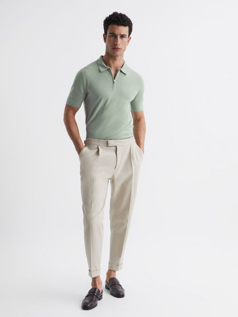 Reiss Maxwell Merino Wool Half-Zip Polo Shirt | REISS USA