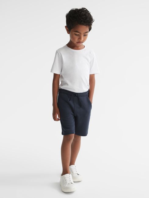 Reiss Airforce Blue Star Senior Ribbed Jersey Shorts