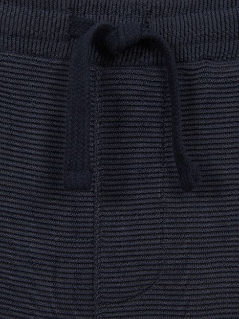 Reiss Airforce Blue Star Senior Ribbed Jersey Shorts